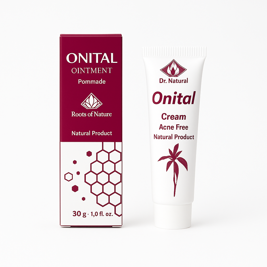 Onital ointment box and cream tube on a white background